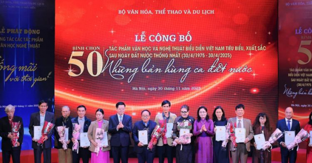 Tôn vinh 50 tác phẩm văn học, nghệ thuật biểu diễn xuất sắc sau ngày đất nước thống nhất