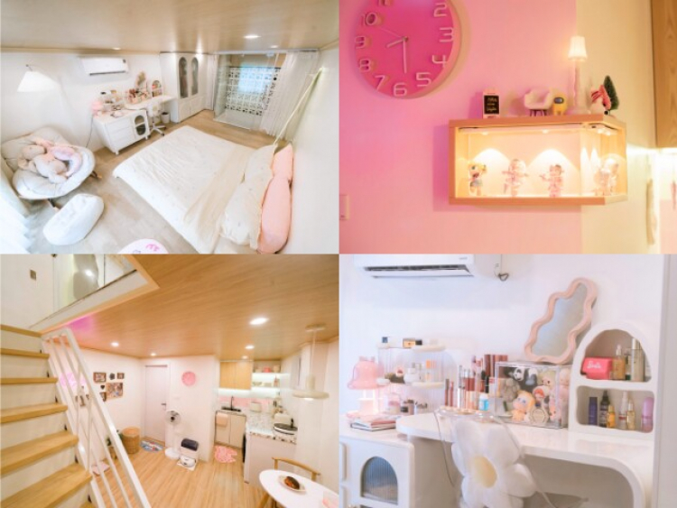 Gái xinh 2K tích lũy tiền từ thời sinh viên, tiết kiệm được 100 triệu đồng thiết kế căn nhà gác xép màu hồng 40m2 đẹp mê