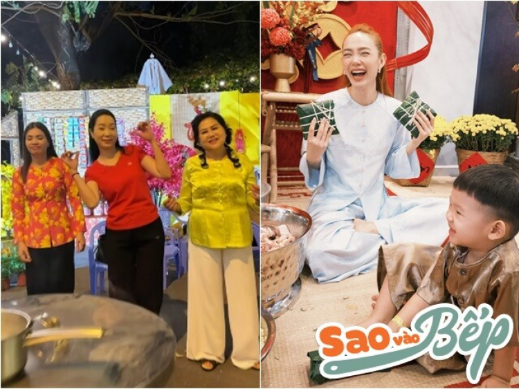 Sao Việt gói bánh chưng: NSND Trịnh Kim Chi nhảy múa bên nồi bánh, Minh Hằng “gây bão” khi tự khen