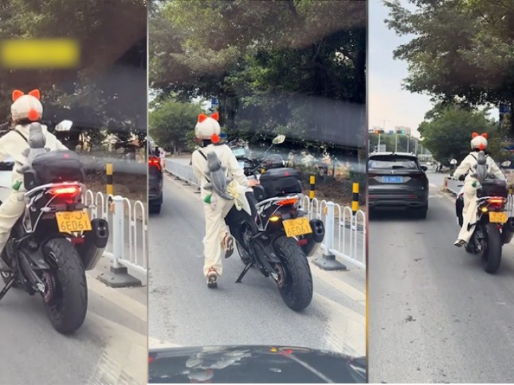 Clip: “Cô bé hạt tiêu” điều khiển xe phân khối lớn, thao tác cực ngầu ở đèn đỏ