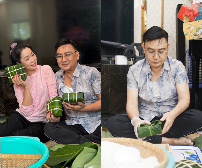 Sao Việt gói bánh chưng: NSND Trịnh Kim Chi nhảy múa bên nồi bánh, Minh Hằng "gây bão" khi tự khen - 3