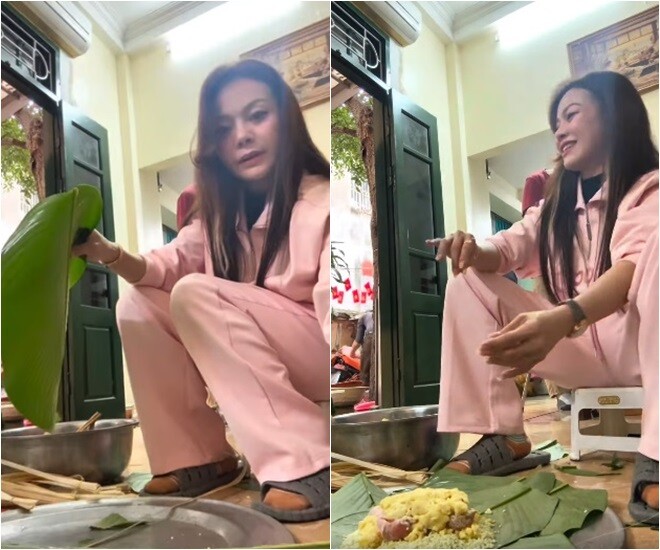Sao Việt gói bánh chưng: NSND Trịnh Kim Chi nhảy múa bên nồi bánh, Minh Hằng "gây bão" khi tự khen - 19