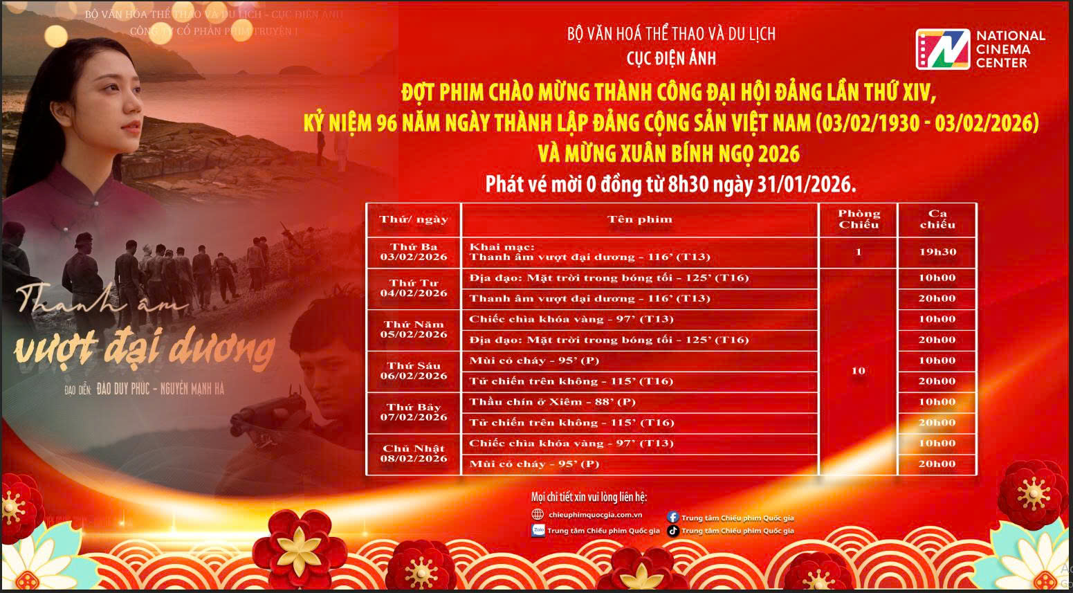 Chiếu miễn phí 6 bộ phim trong Đợt phim chào mừng thành công Đại hội XIV của Đảng - 1