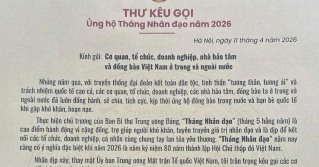 Phát động “Tháng Nhân đạo 2026”: Lan tỏa yêu thương, kết nối trách nhiệm cộng đồng