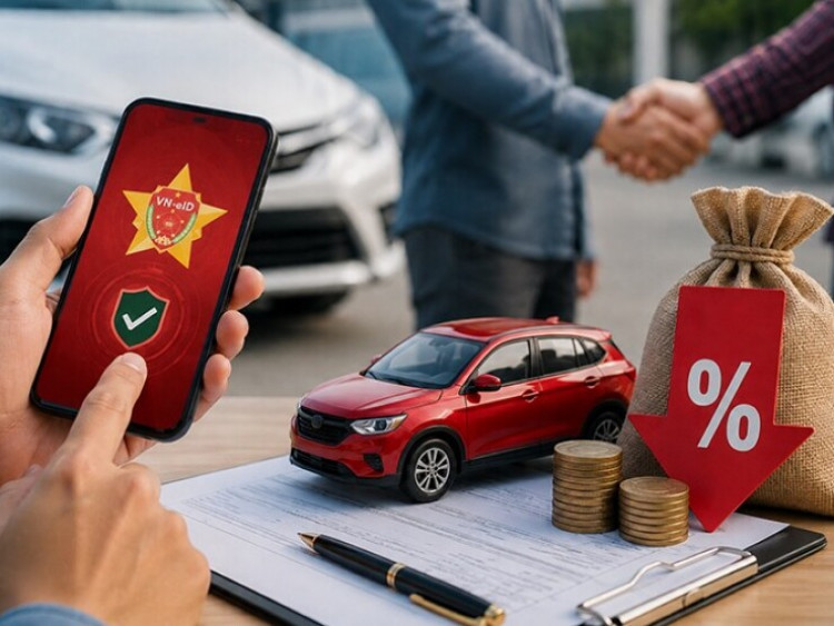Mua ô tô làm thủ tục bằng VNeID được giảm 50% lệ phí trước bạ nếu đủ điều kiện